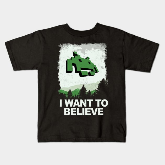 I WANT TO BELIEVE Kids T-Shirt by Skullpy